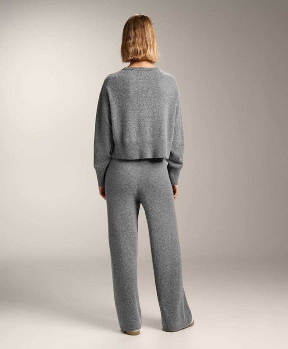 Жіночі кашемірові штани OYSHO Straight Leg сірий меланж S 100% кашемір