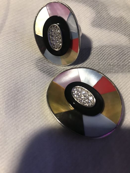 KRUK Masa perłowa oprawiona w  srebro