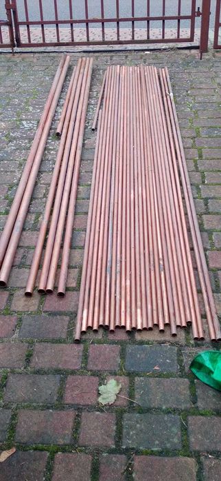Rury miedziane fi 18mm, 28mm, 35mm, długość głównie 2.5m, cena za mb w opisie