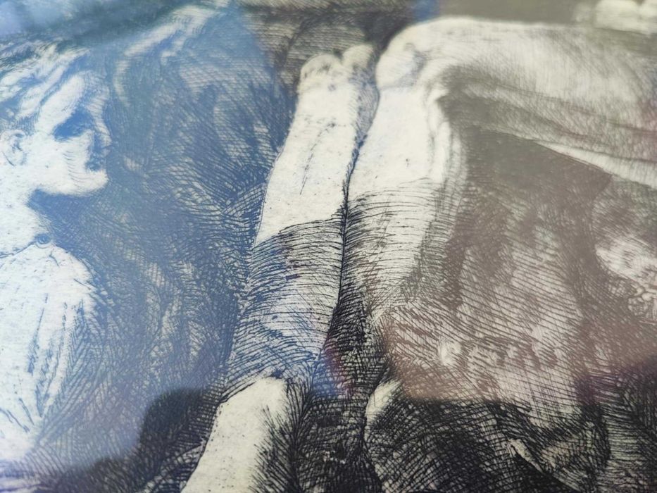 Grafika,P.Jezus zdjęty z Krzyża,1949 r.sygn.podpisem,za szybą