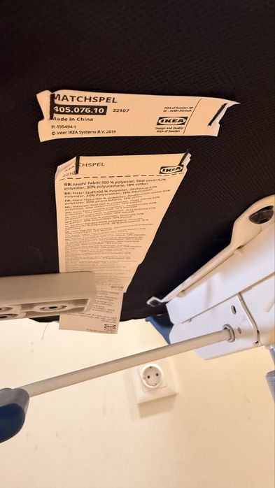 Cadeira de escritório/gaming reclinável branca IKEA
