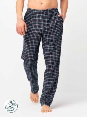 Піжами KEY чоловіча футболка д.рукав--- штани КЕЙ бавовна/фланель