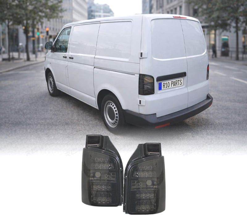 FAROLINS TRASEIROS LED VOLKSWAGEN VW T5 2P 03-09 LOOK TUNING FUNDO PRETO ESCURECIDOS