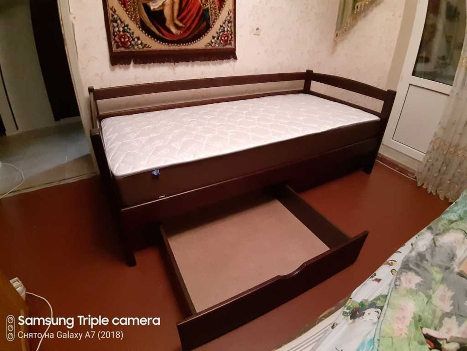 Ліжко дитяче підліткове односпальне з масиву дерева Ліза нота