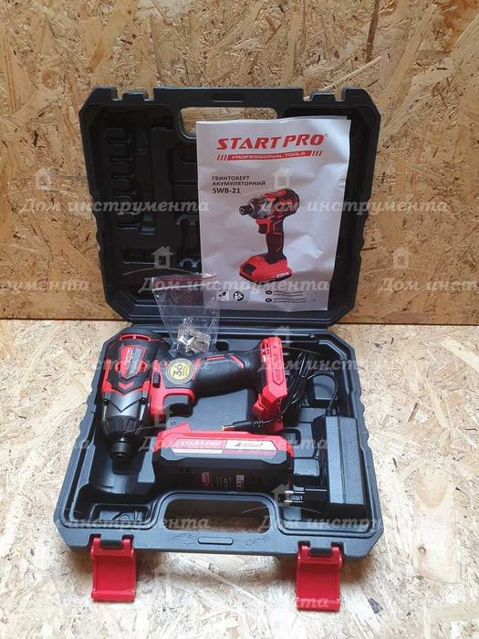 Гвинтоверт акумуляторний ударний START PRO SWB-21 патрон Hex 1/4
