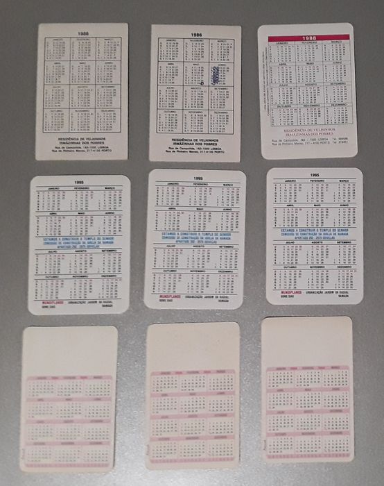 Calendários de bolso tema: religião/religiosos