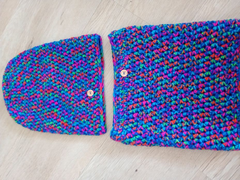 Komplet czapka komin handmade szydełko