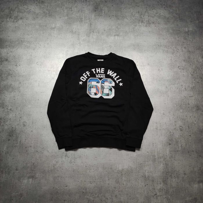 MĘSKA Bluza Duże Logo Casual Czarna Bawełna Vans Off the Wall Skate
