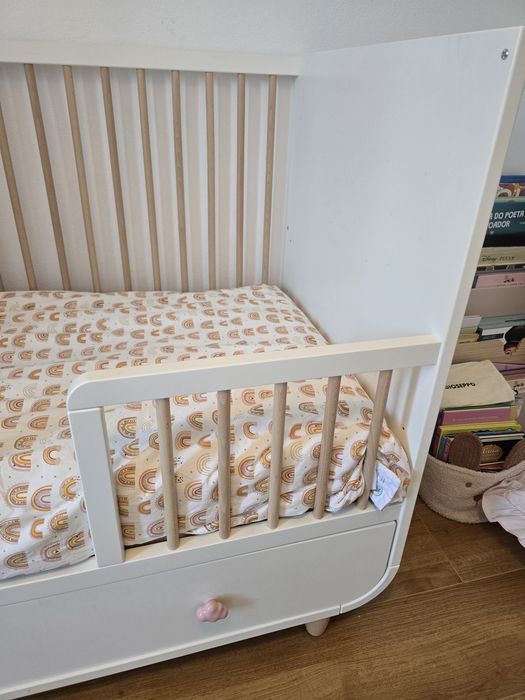 MYLLRA berço c/ gaveta 60x120 branco + Colchão Pikolin Respirável Bultex Luna