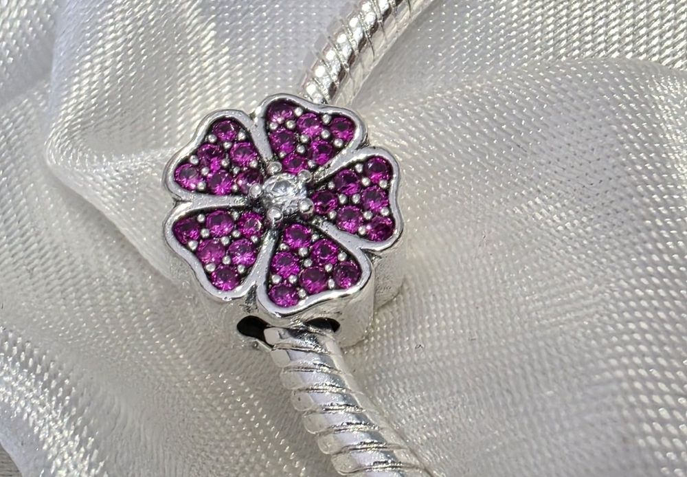 Charms srebrny zawieszka do pandora   kwiat S925