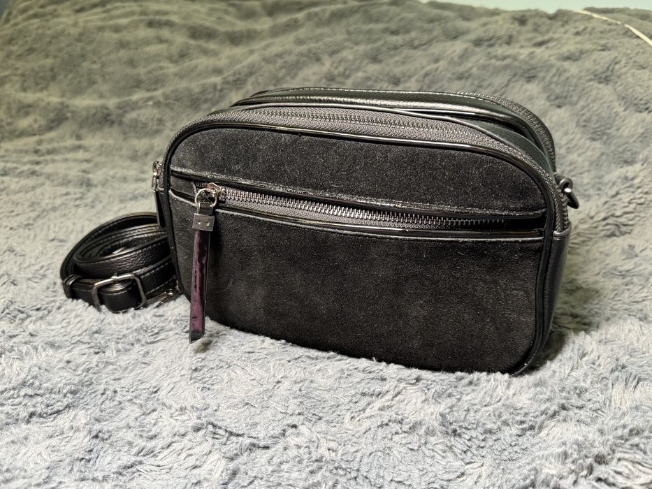 Сумка-клатч натуральна шкіра і замша