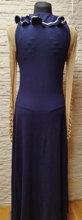 ?Sukienka marynarska Ralph Lauren 36/38 S/M bawełna,modal,granat maxi