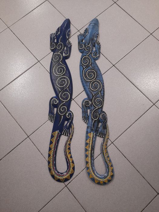 Arte de parede, Lagartixa, de madeira