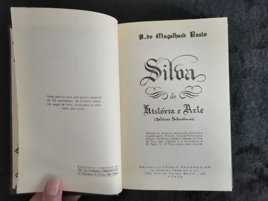 Livro "Silva de História e arte" de Magalhães Basto