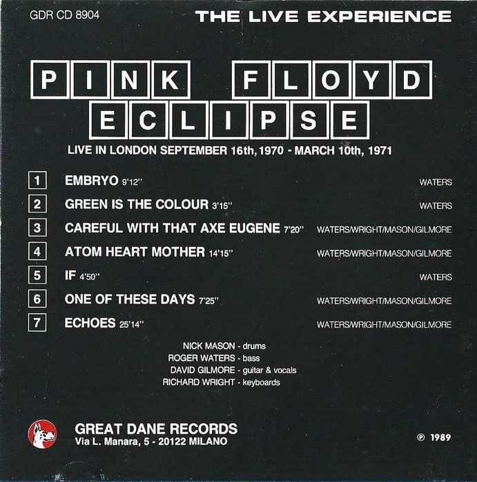 Pink Floyd - - - - - Eclipse - - - - - CD