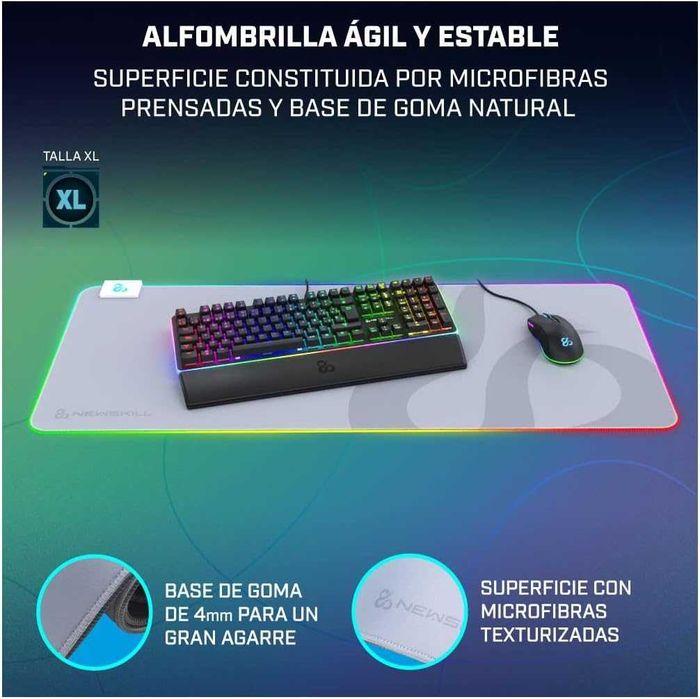 Newskill Nemesis V2 Ivory Podkładka pod mysz dla graczy LED 96 x 36cm