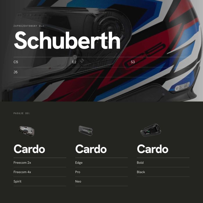 Adapter Cardo do kasków Schuberth – Druk 3D