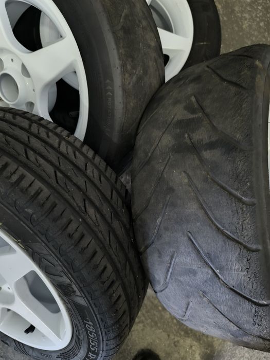 Jantes 14 4X108  ET 16 PSA, 106 e Saxo, pneus 185/55/14  reparadas