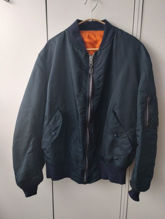 Alpha Industries Made in USA green blue XL TALL 90s Unikat
