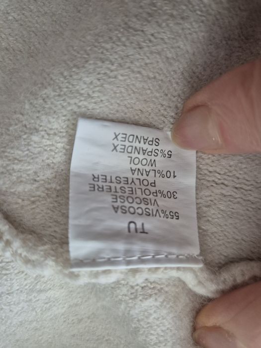 Sweter półgolf kremowy L