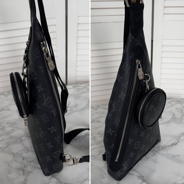Мужская нагрудная сумка слинг Louis Vuitton Duo Луи Виттон