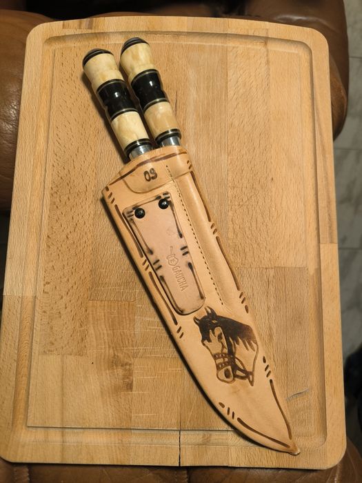 Kit churrasco faca e chaira artesanal