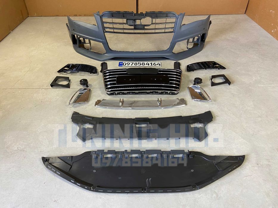 бампер Audi A8 D4 (2010-2014) W12 передний ауди а8 решетка радиатора