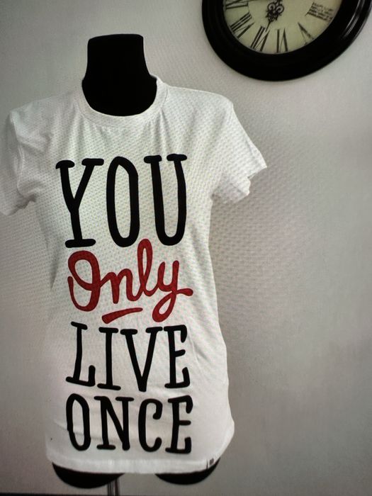 Koszulka biała t-shirt biały napisy Russe Service RusseService L