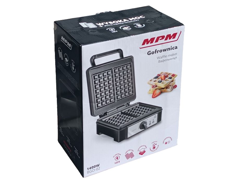 Gofrownica MPM 1400W (BGO-02) - 2 gofry naraz
