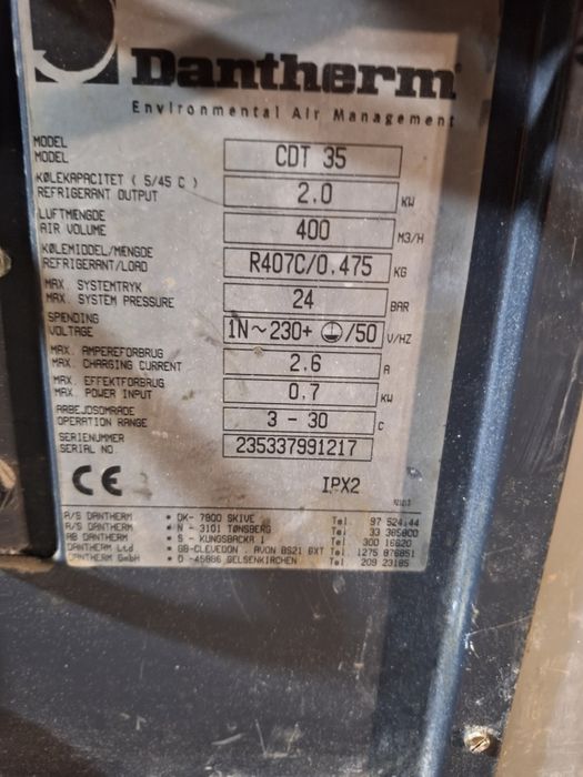 Budowlany Pochłaniacz wilgoci osuszacz powietrza Dantherm CDT 35