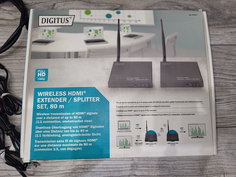 Przedłużacz/extender/splitter HDMI , Digitus, 80 metrów