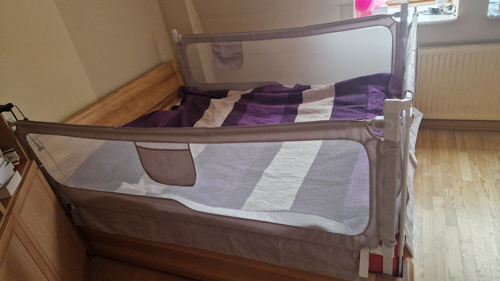 Barierka do łóżka 160x200 cm Blokada ochronna Osłona zabezpieczająca