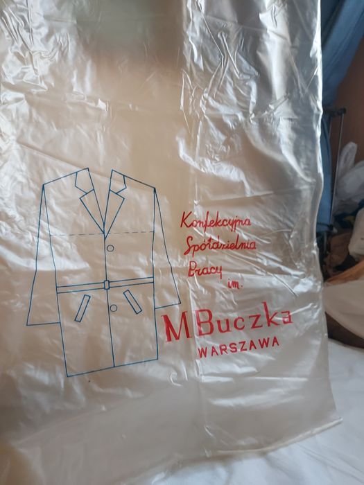 Stały pokrowiec na ubrania prl spoldzielnia pracy buczka