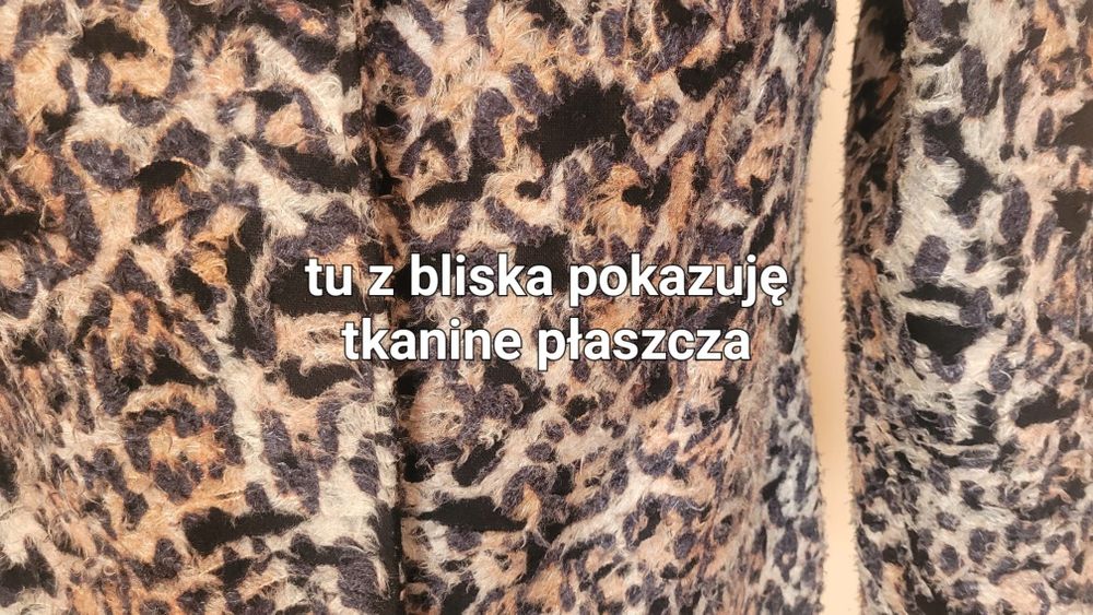 Krótki płaszczyk w panterkę, rozm.42