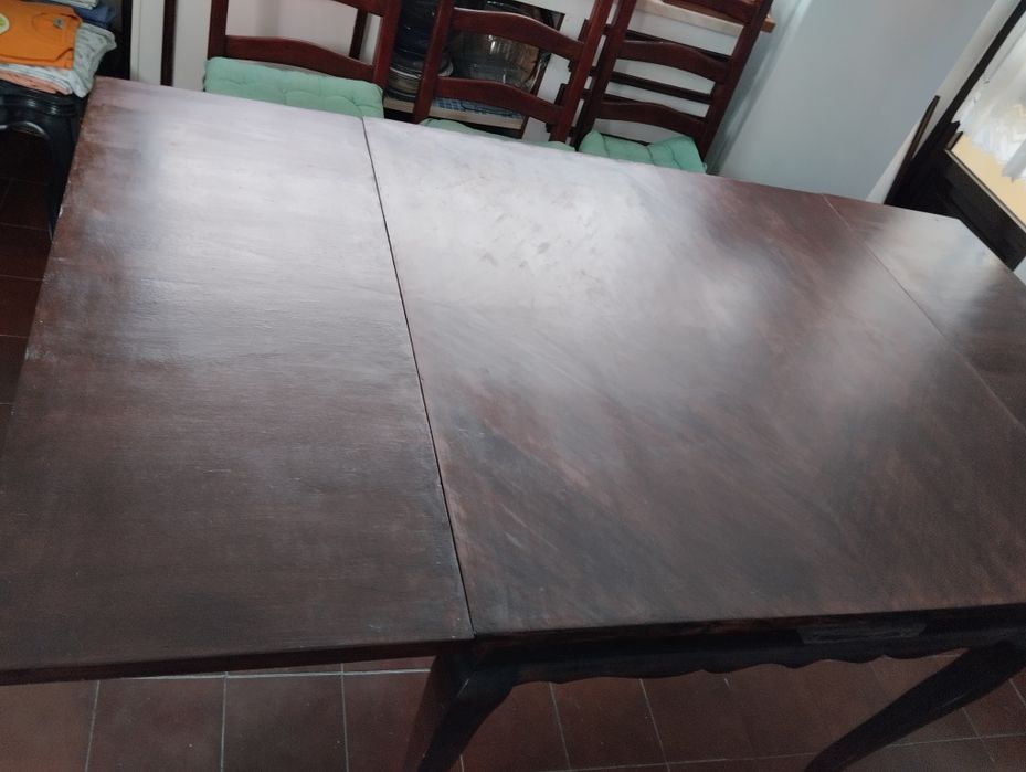 Mesa madeira mogno com duas abas