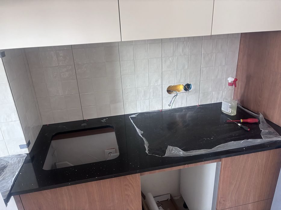 Bancada Cozinha Lavatorio Quartzo Nero