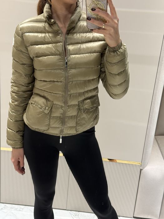 Kurtka puchowa moncler khaki rozm s/m pikowana