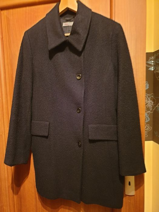 Płaszcz damski s.OLIVER, dł. 3/4, wełniany, czarny