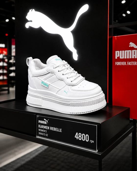 Женские кросовки Puma белые летние стильные красовки Кроссовки пума летние кожаные красовки на платформе кросівки puma жіночі