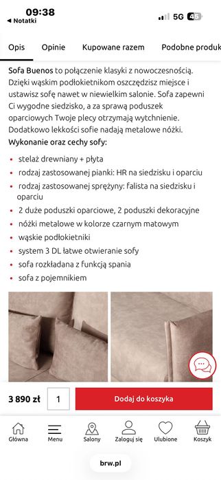 Sofa rozkładana z pojemnikiem Salvador BRW