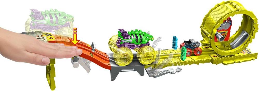 Трек Hot Wheels Monster Trucks Power smashers Заряджай та переслідуй