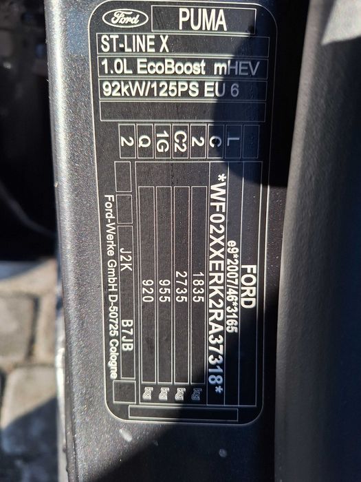 Ford Puma ST LINE X 1.0L Eko Bost mHEW