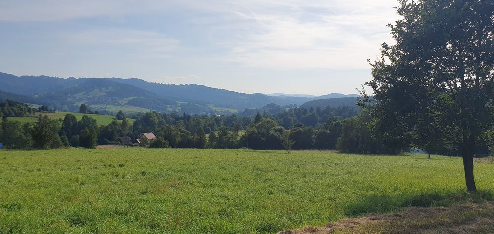 Widokowa działka budowlana w Koconiu z panoramą na Beskidy