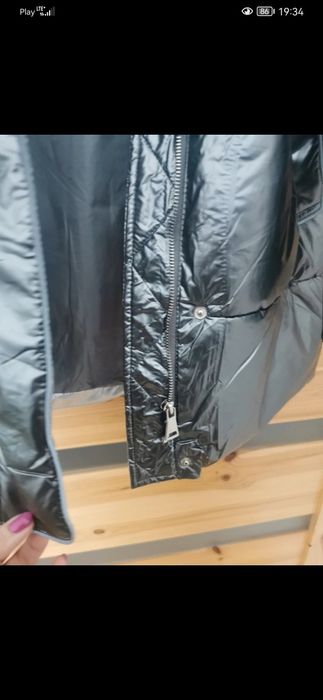 Nowa Szaro-srebrna zimowa kurtka damska rozm M firmy Ann Gissy