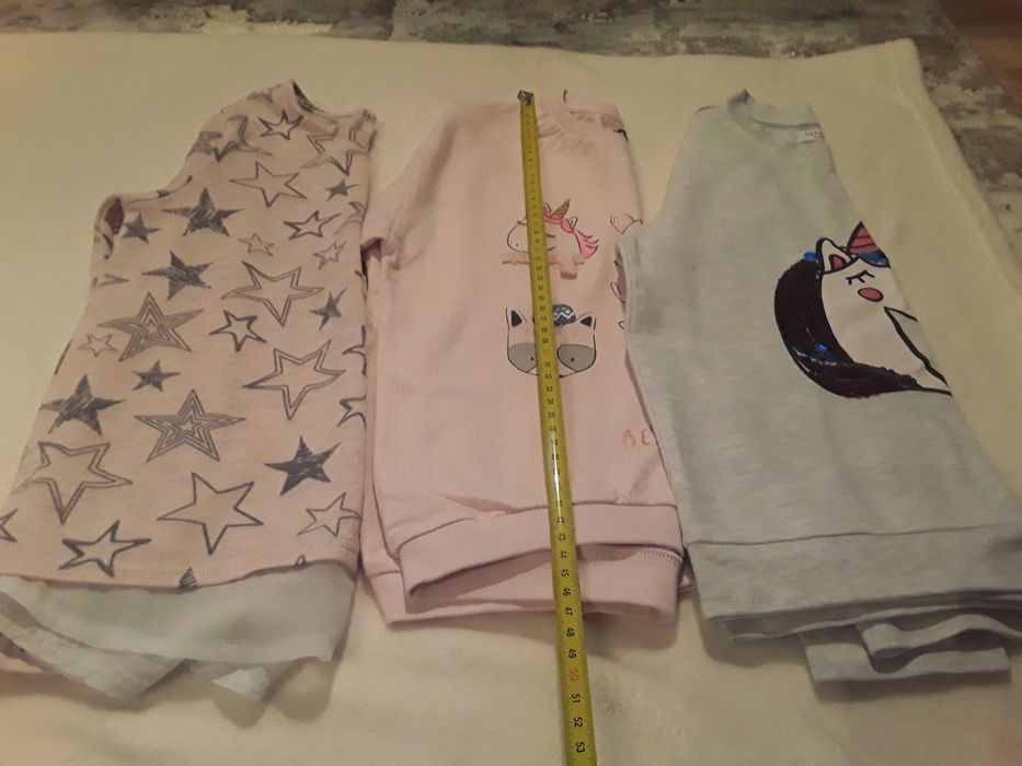 4 szt. Bluzka, bluza cekiny, koszula r. 123 coolclub i inne