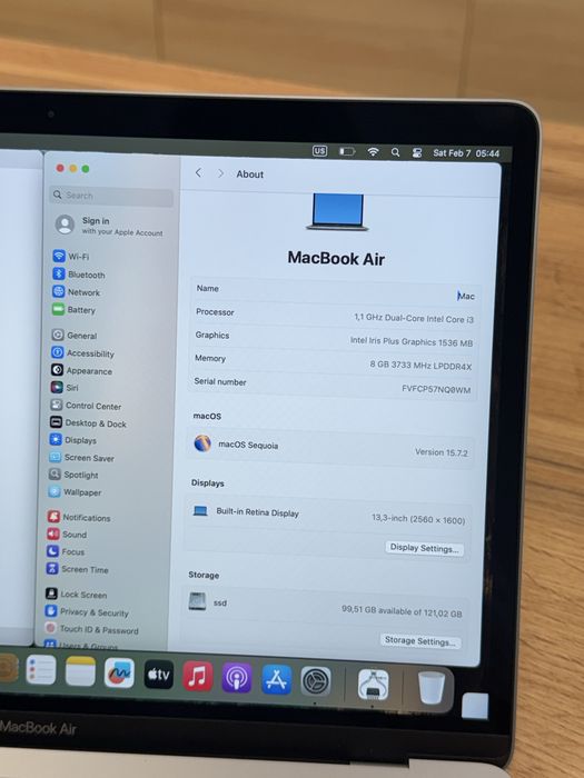 13” MacBook Air 2020 — Space Gray — i3/8GB/128GB — Нова Батарея — 100%