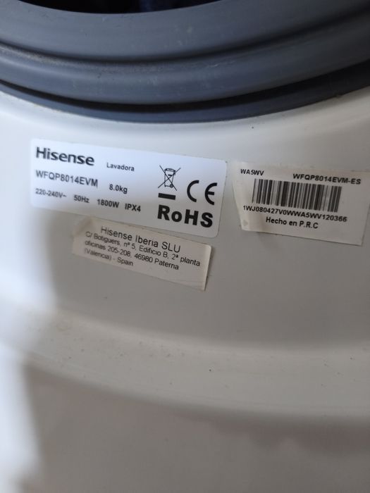 Hisense WFQP8014EVM Maquina lavar roupa