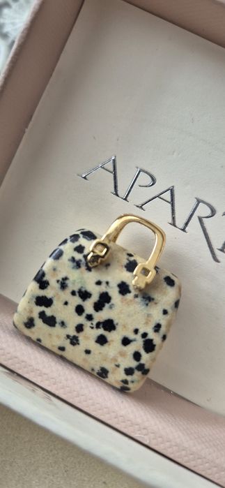 Okazja!Obłędny wisiorek z kamienia jaspis dalmatyński.