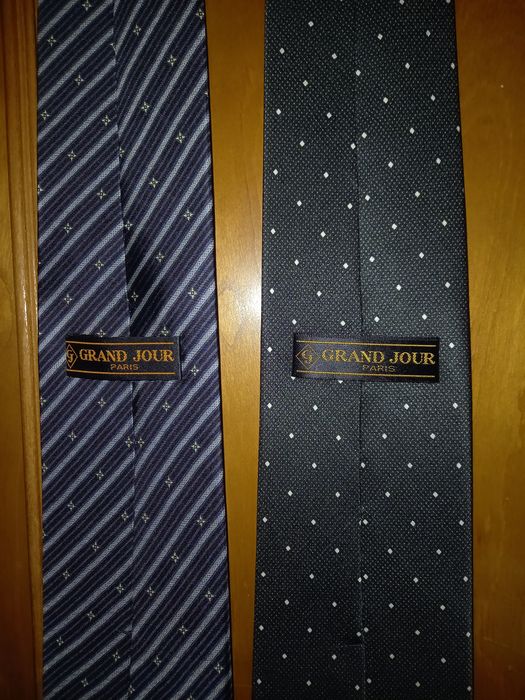 2 nowe krawaty francuskie, GRAND JOUR, 100% jedwab.