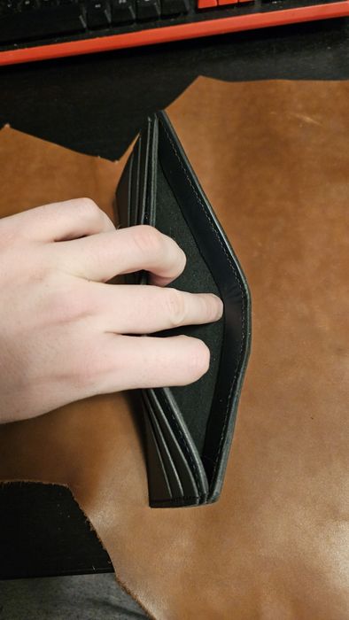 Portfel handmade z bydlęcej skóry licowej